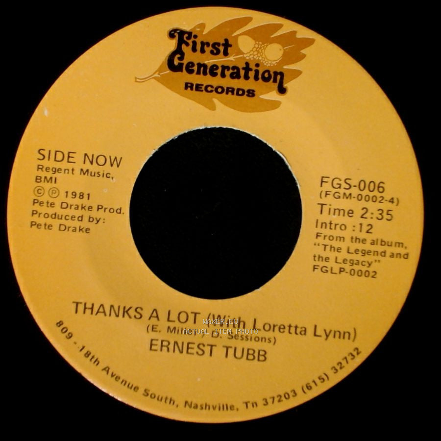 Ernest Tubb - Thanks A Lot (With Loretta Lynn) / Half A Mind (With George Jones) side A