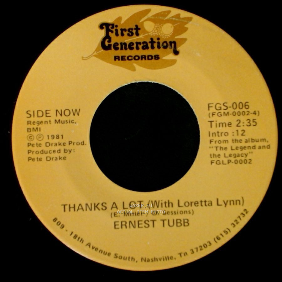 Ernest Tubb - Thanks A Lot (With Loretta Lynn) / Half A Mind (With George Jones) side B