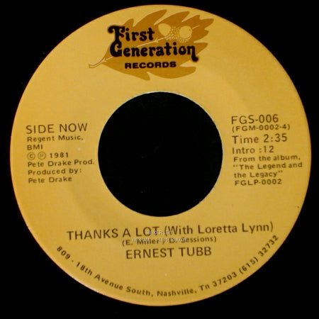 Ernest Tubb - Thanks A Lot (With Loretta Lynn) / Half A Mind (With George Jones) side A