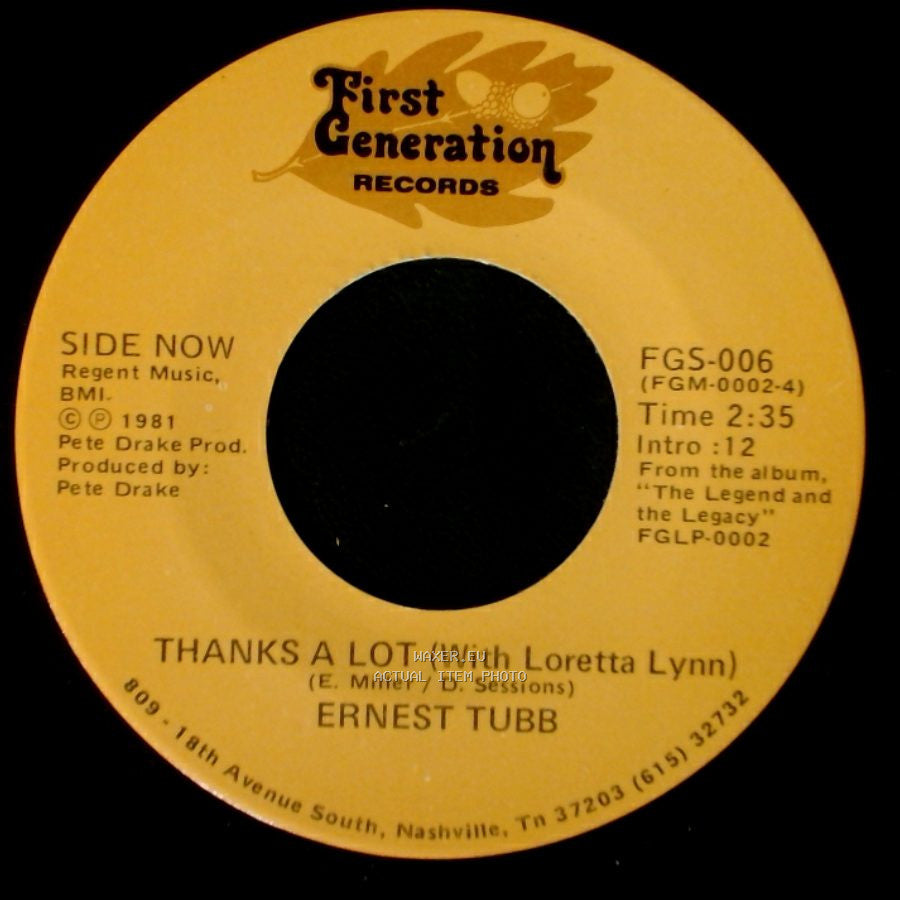 Ernest Tubb - Thanks A Lot (With Loretta Lynn) / Half A Mind (With George Jones) side B