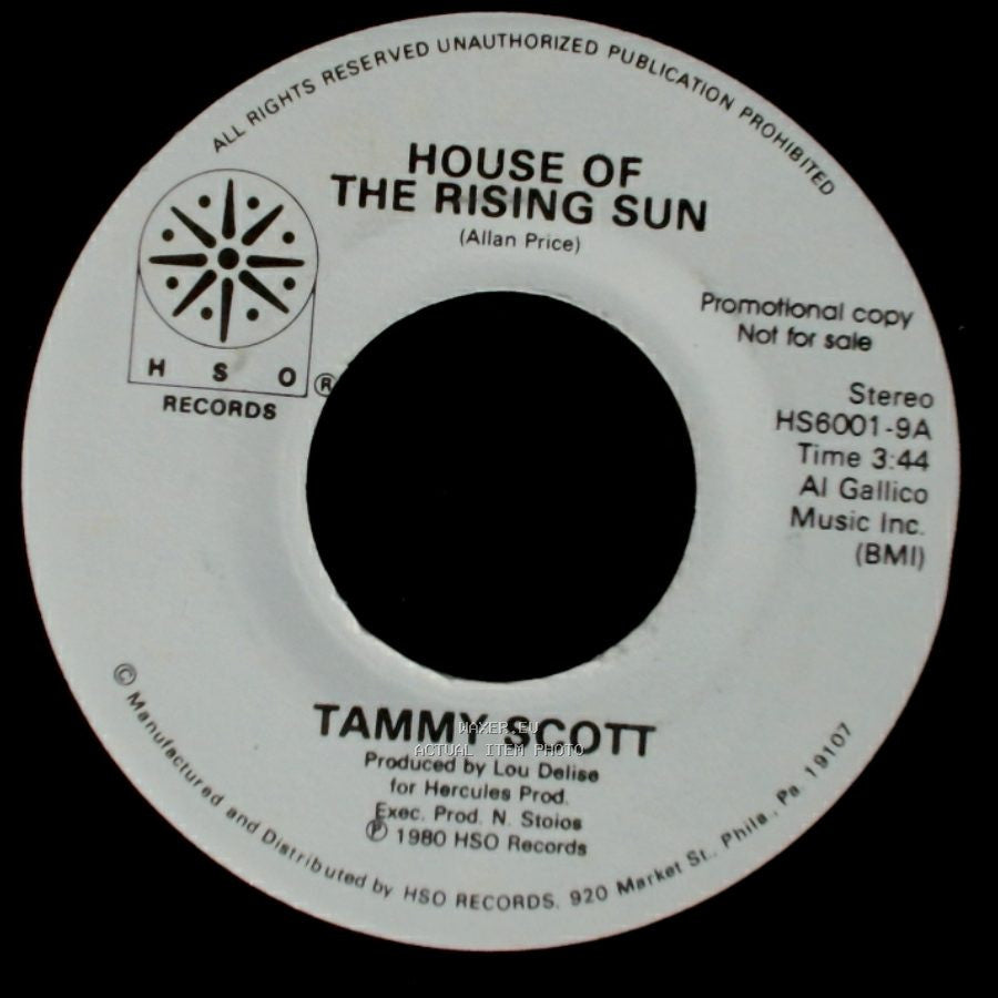 Tammy Scott - House Of The Rising Sun / Another Fall In Philadelphia side B