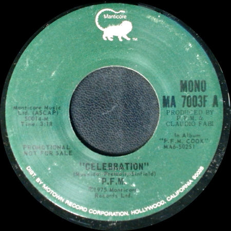 P.F.M. - Celebration / Celebration side B