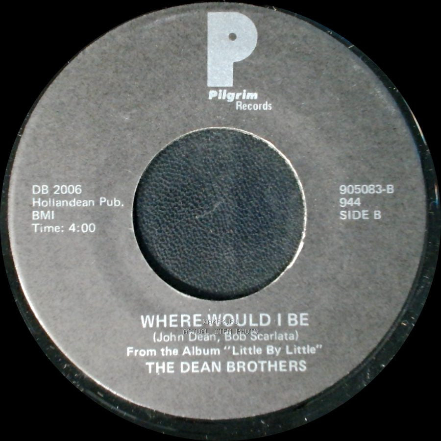 The Dean Brothers - Single Man / Where Would I Be side B