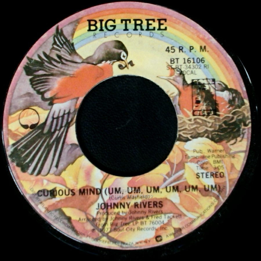 Johnny Rivers - Ashes And Sand / Curious Mind (Um, Um, Um, Um, Um, Um) side B