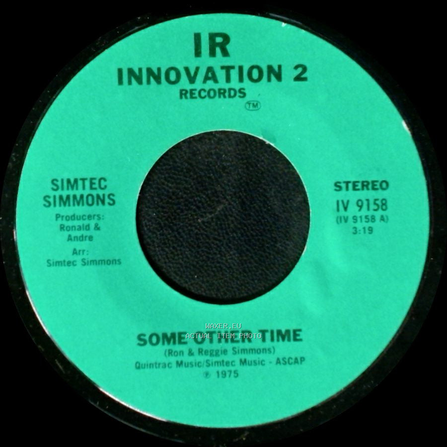 Simtec Simmons - Classified Crazy Man / Some Other Time side B