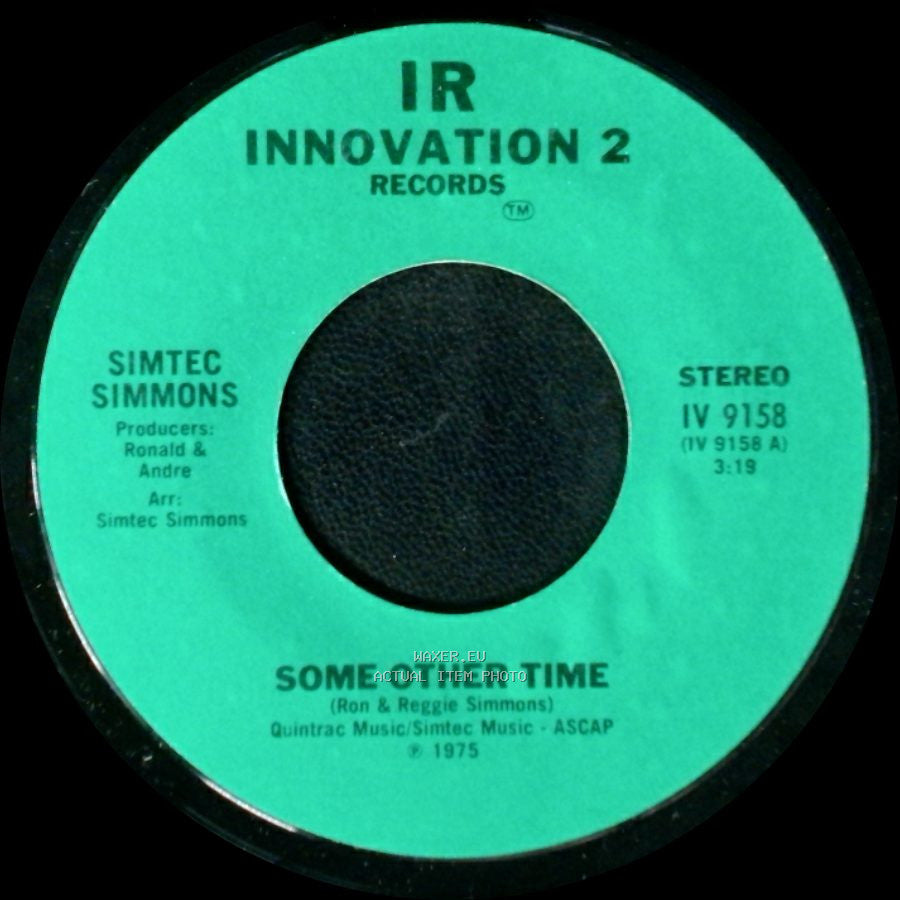Simtec Simmons - Classified Crazy Man / Some Other Time side B