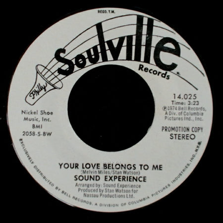 Sound Experience - Your Love Belongs To Me / Your Love Belongs To Me side B