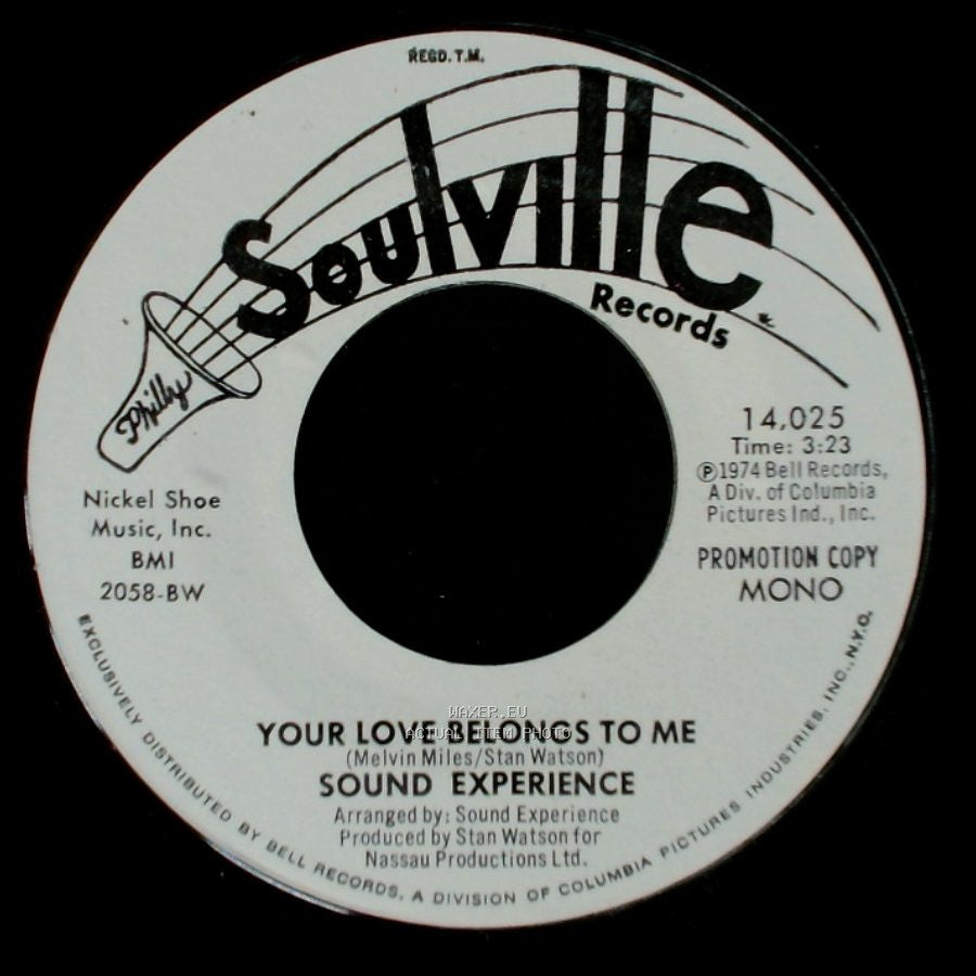 Sound Experience - Your Love Belongs To Me / Your Love Belongs To Me side A