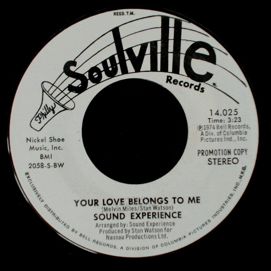 Sound Experience - Your Love Belongs To Me / Your Love Belongs To Me side B