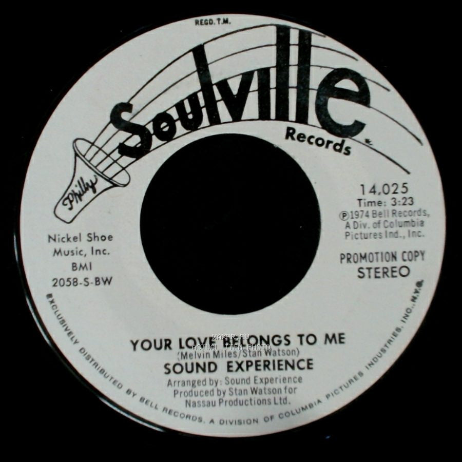 Sound Experience - Your Love Belongs To Me / Your Love Belongs To Me side B