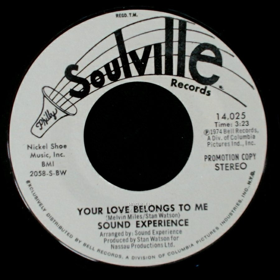 Sound Experience - Your Love Belongs To Me / Your Love Belongs To Me side B