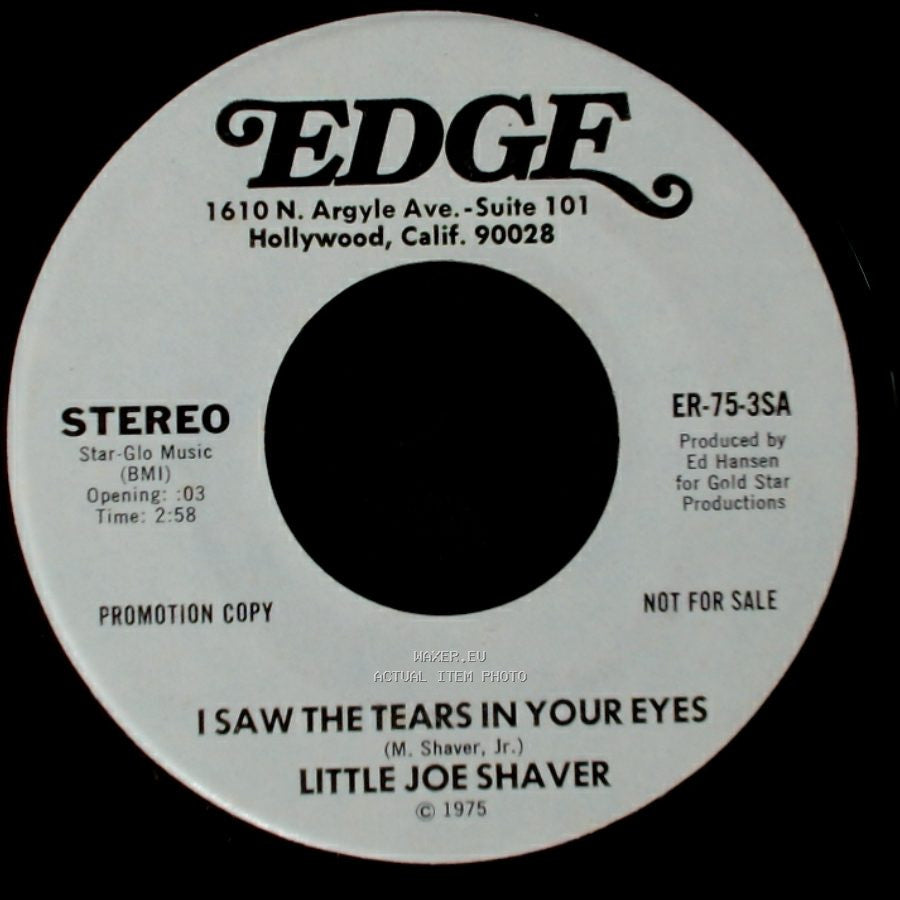 Little Joe Shaver - I Saw The Tears In Your Eyes / I Saw The Tears In Your Eyes side A