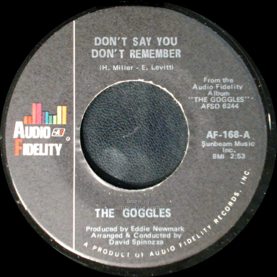 The Goggles - Don't Say You Don't Remember / We All Live On A Rainbow side A
