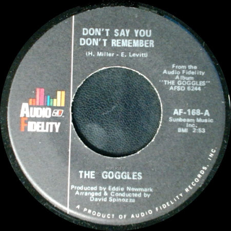 The Goggles - Don't Say You Don't Remember / We All Live On A Rainbow side A