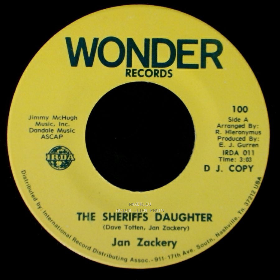 Jan Zackery - The Sheriffs Daughter / He Has A Way With A Song side A