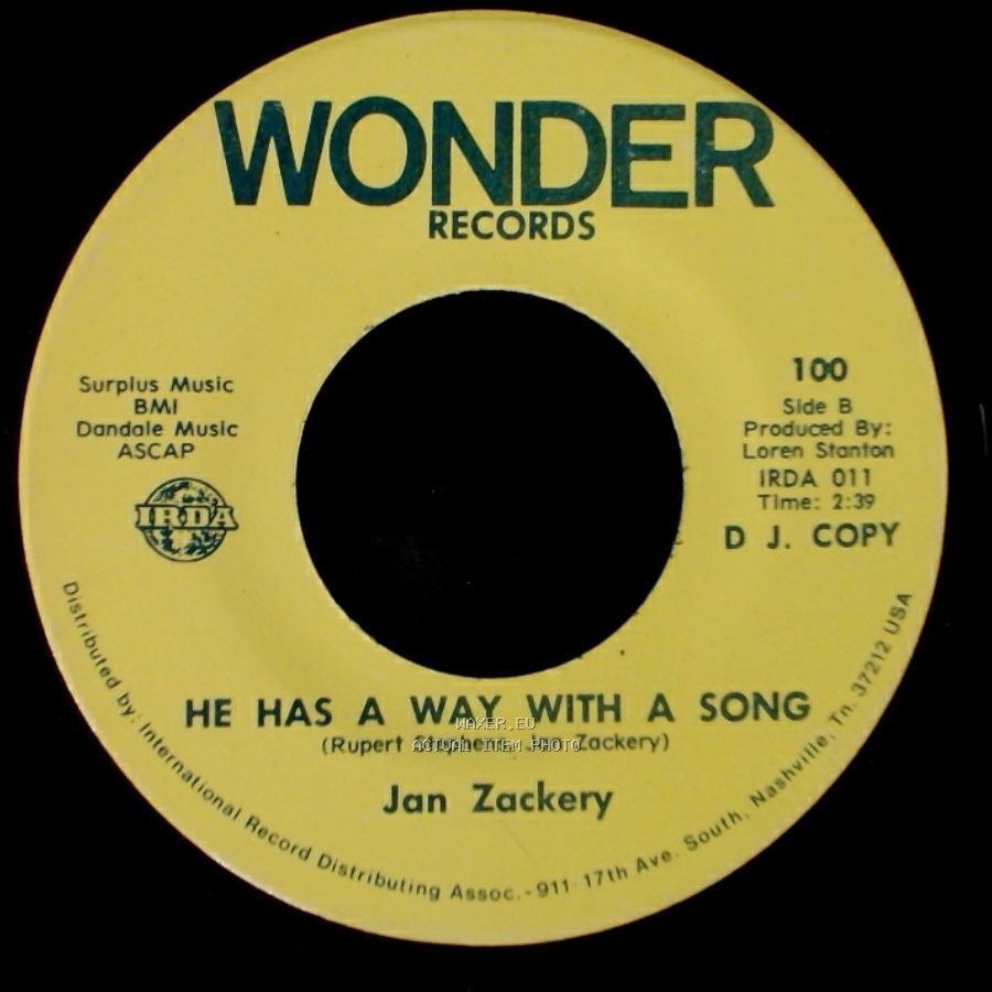 Jan Zackery - The Sheriffs Daughter / He Has A Way With A Song side B