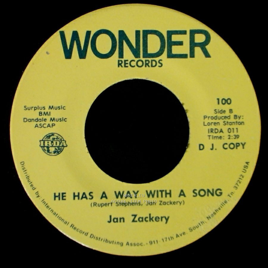 Jan Zackery - The Sheriffs Daughter / He Has A Way With A Song side B