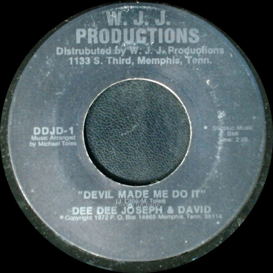 Dee Dee Joseph & David - City Called Loneliville / Devil Made Me Do It side B