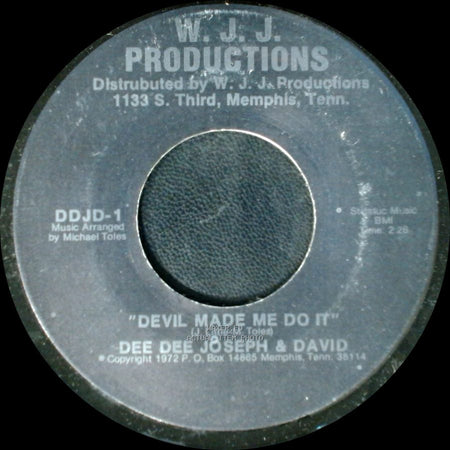 Dee Dee Joseph & David - City Called Loneliville / Devil Made Me Do It side B