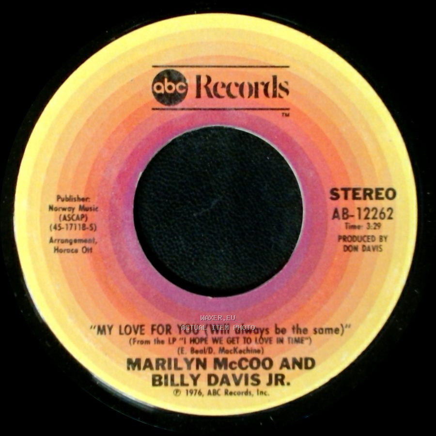 Marilyn Mccoo And Billy Davis Jr. - My Love For You (Will Always Be The Same) / Your Love side A