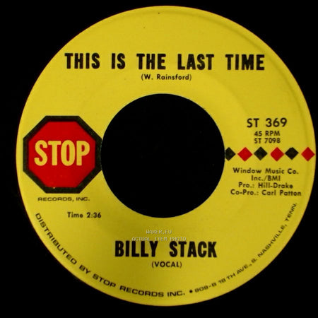 Billy Stack - Le'ah / This Is The Last Time side B