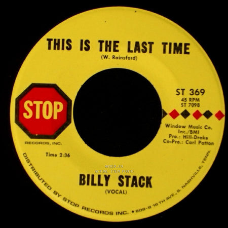 Billy Stack - Le'ah / This Is The Last Time side B