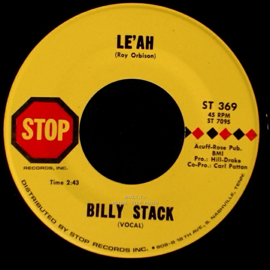 Billy Stack - Le'ah / This Is The Last Time side B