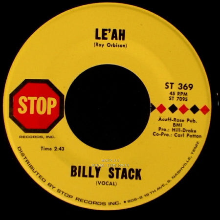 Billy Stack - Le'ah / This Is The Last Time side B