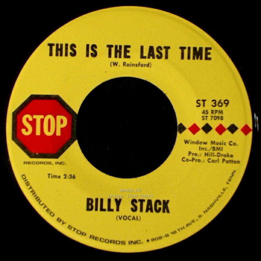 Billy Stack - Le'ah / This Is The Last Time side B