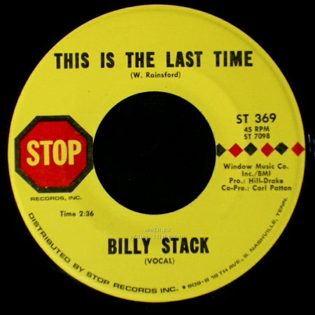 Billy Stack - Le'ah / This Is The Last Time side A