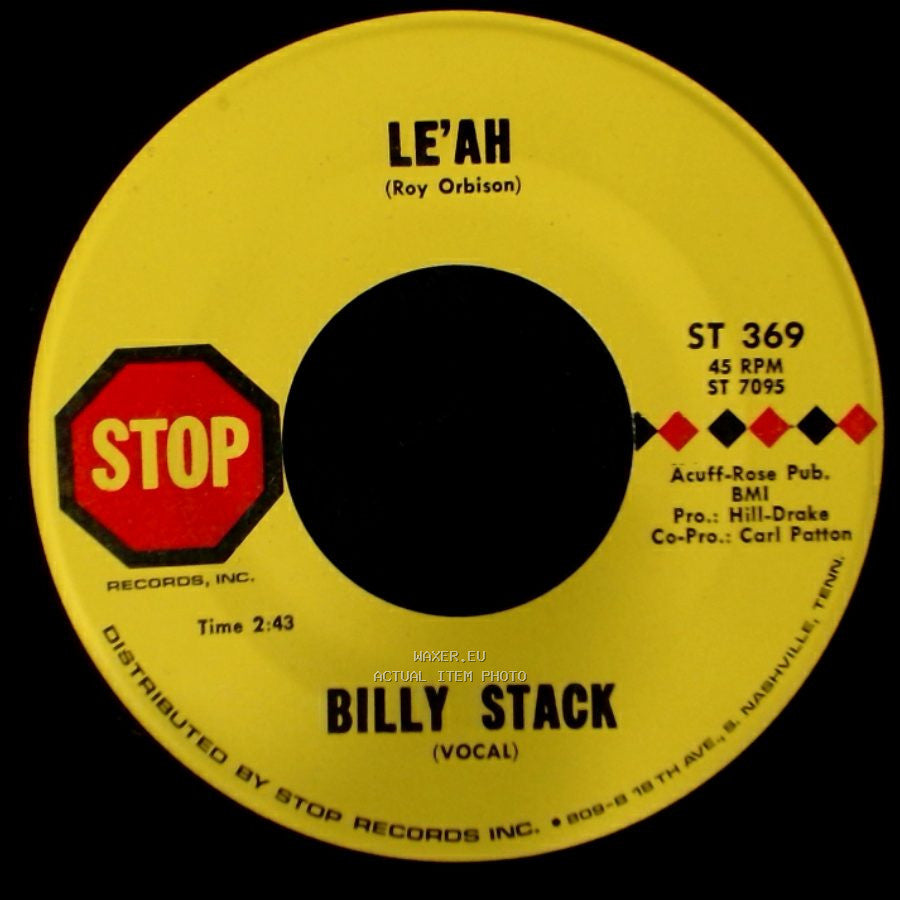 Billy Stack - Le'ah / This Is The Last Time side B