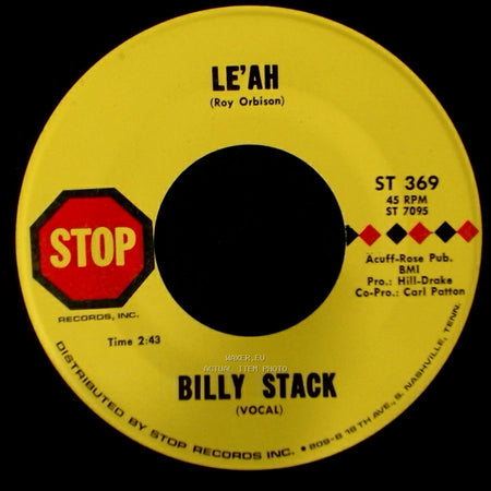 Billy Stack - Le'ah / This Is The Last Time side B