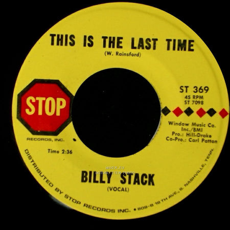 Billy Stack - Le'ah / This Is The Last Time side B