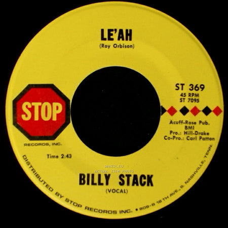 Billy Stack - Le'ah / This Is The Last Time side A