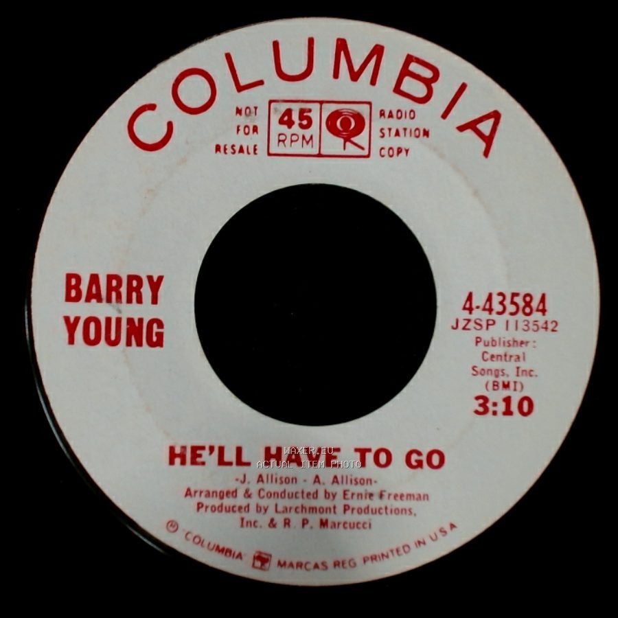 Barry Young - He'll Have To Go / A Heart Without A Home side A