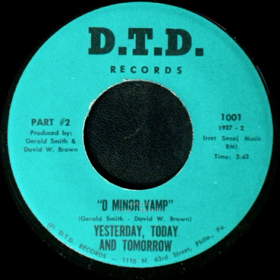 Unknown Artist - "D Minor Vamp" Yesterday, Today And Tomorrow / D Minor Vamp side B