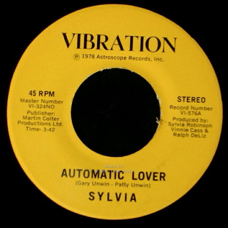 Sylvia - Stop Boy / Automatic Lover side B