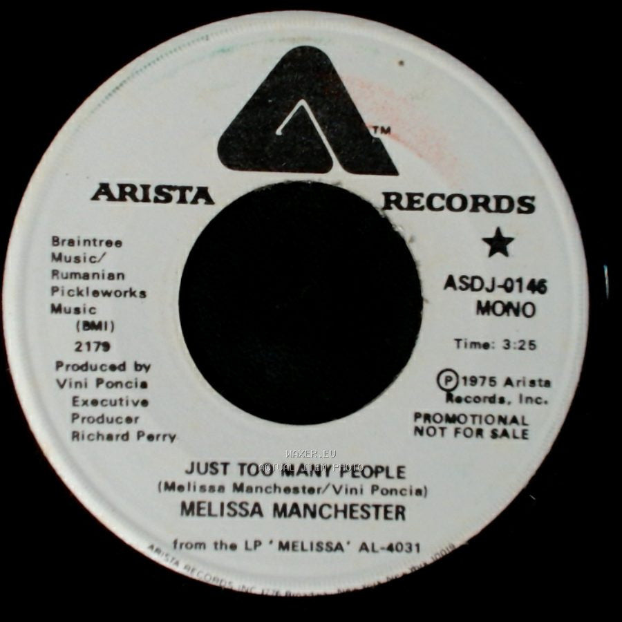Melissa Manchester - Just Too Many People / Just Too Many People side B