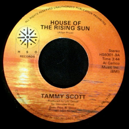 Tammy Scott - House Of The Rising Sun / Another Fall In Philadelphia side B