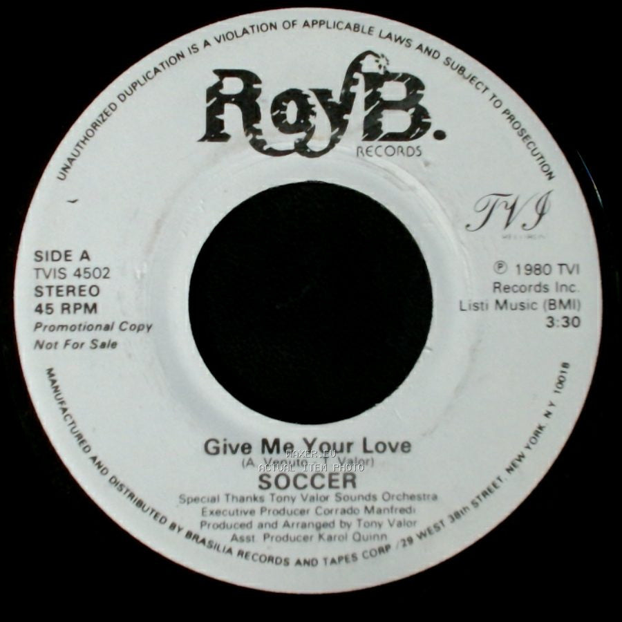 Soccer - Give Me Your Love / Dancin' Game side A
