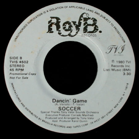 Soccer - Give Me Your Love / Dancin' Game side B