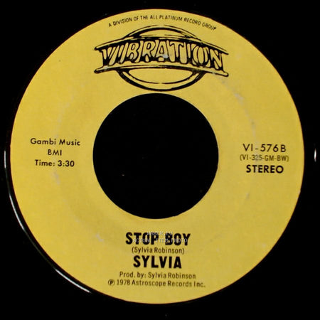 Sylvia - Stop Boy / Automatic Lover side B