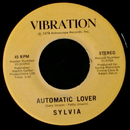 Sylvia - Stop Boy / Automatic Lover side B
