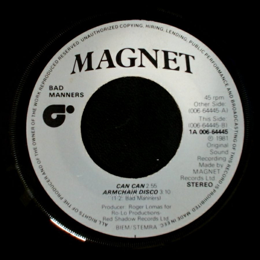 Bad Manners - Unknown Title A / Unknown Title B side B