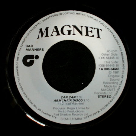 Bad Manners - Unknown Title A / Unknown Title B side B