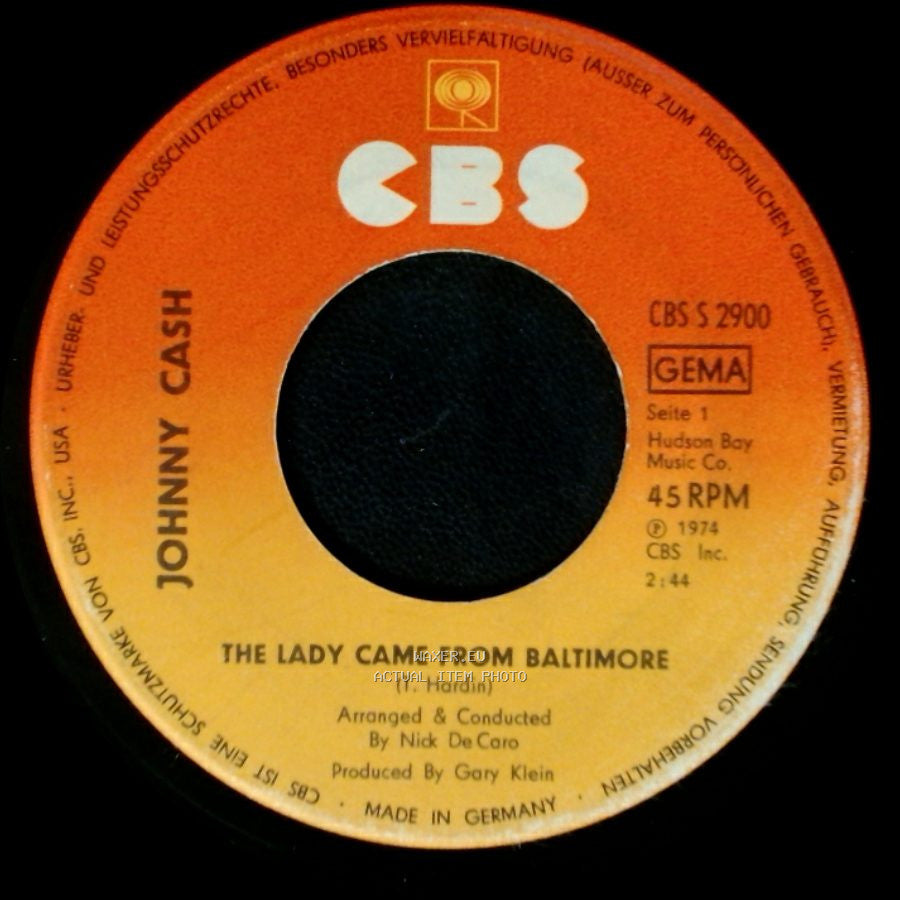 Johnny Cash - The Lady Came From Baltimore / Lonesome To The Bone side A