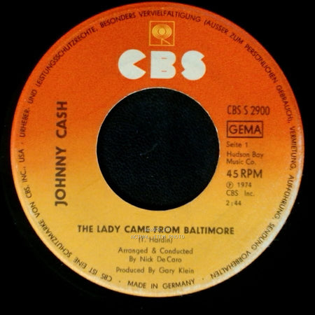 Johnny Cash - The Lady Came From Baltimore / Lonesome To The Bone side A