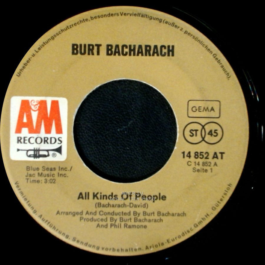 Burt Bacharach - She's Gone Away / All Kinds Of People side B