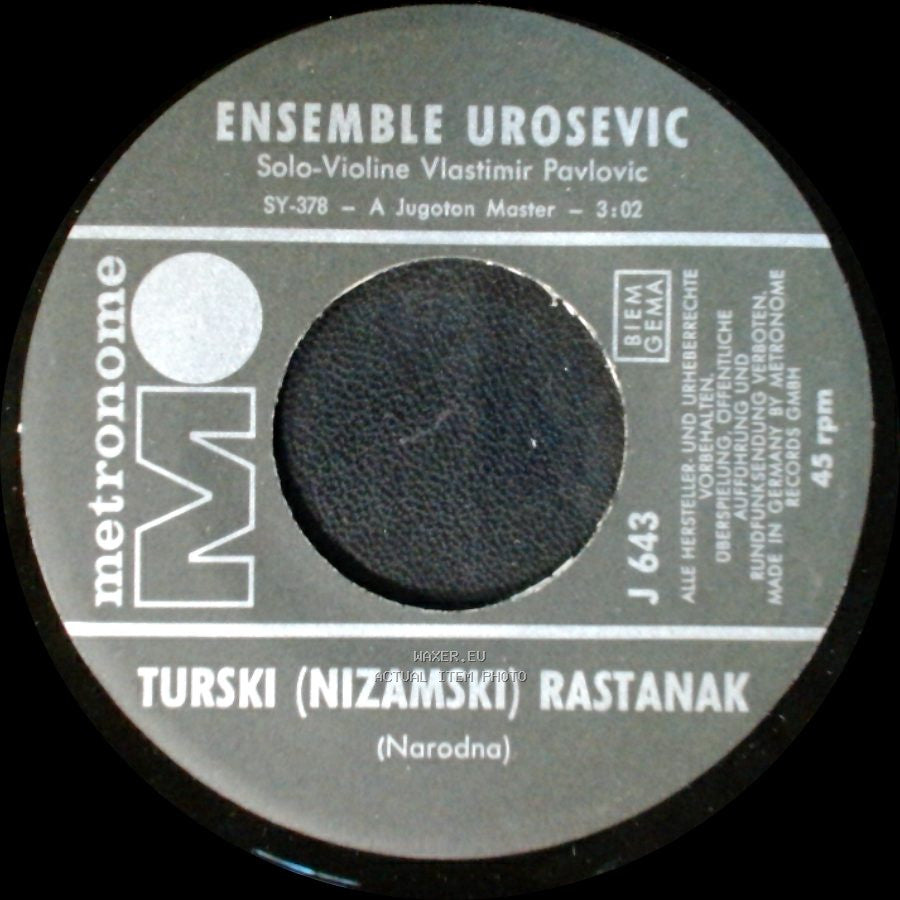 Ensemble Urosevic - Drina-Marsch / Turski (Nizamski) Rastanak side B