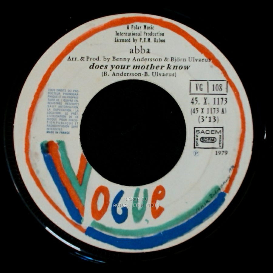 Abba - Kisses Of Fire / Does Your Mother Know side B